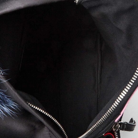 Fendi Black Nylon and Leather Medium Monster Eyes Backpack Bag - Picture 8 of 11